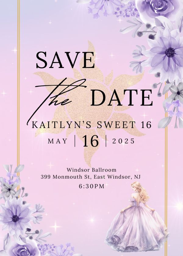 Save the Date Invitation - Kaitlyn's Sweet 16